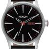 Nixon Quartz Sentry Black Leather A105-000-00 Mens Watch