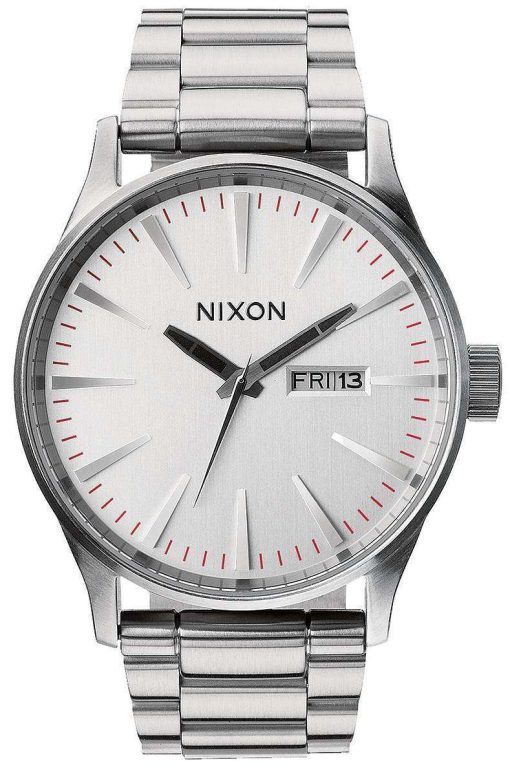 Nixon Sentry SS Silver Dial A356-130-00 Mens Watch