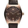 Emporio Armani Classic Brown Dial Leather Band AR0367 Mens Watch