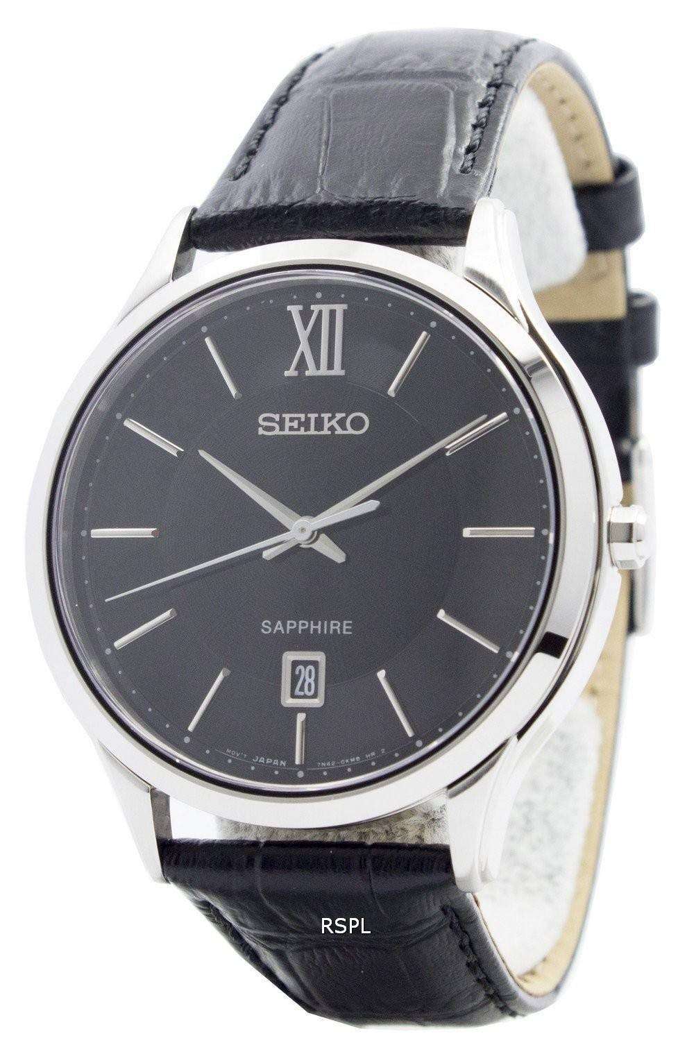 Seiko Quartz Sapphire Glass Black Dial SGEH53P2 Mens Watch 1 Seiko Quartz Sapphire Glass Black Dial SGEH53P2 Mens Watch