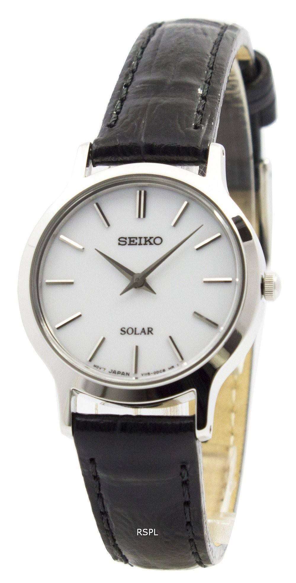 Seiko Solar White Dial Leather Strap SUP299P1 SUP299P Womens Watch 1 Seiko Solar White Dial Leather Strap SUP299P1 SUP299P Womens Watch