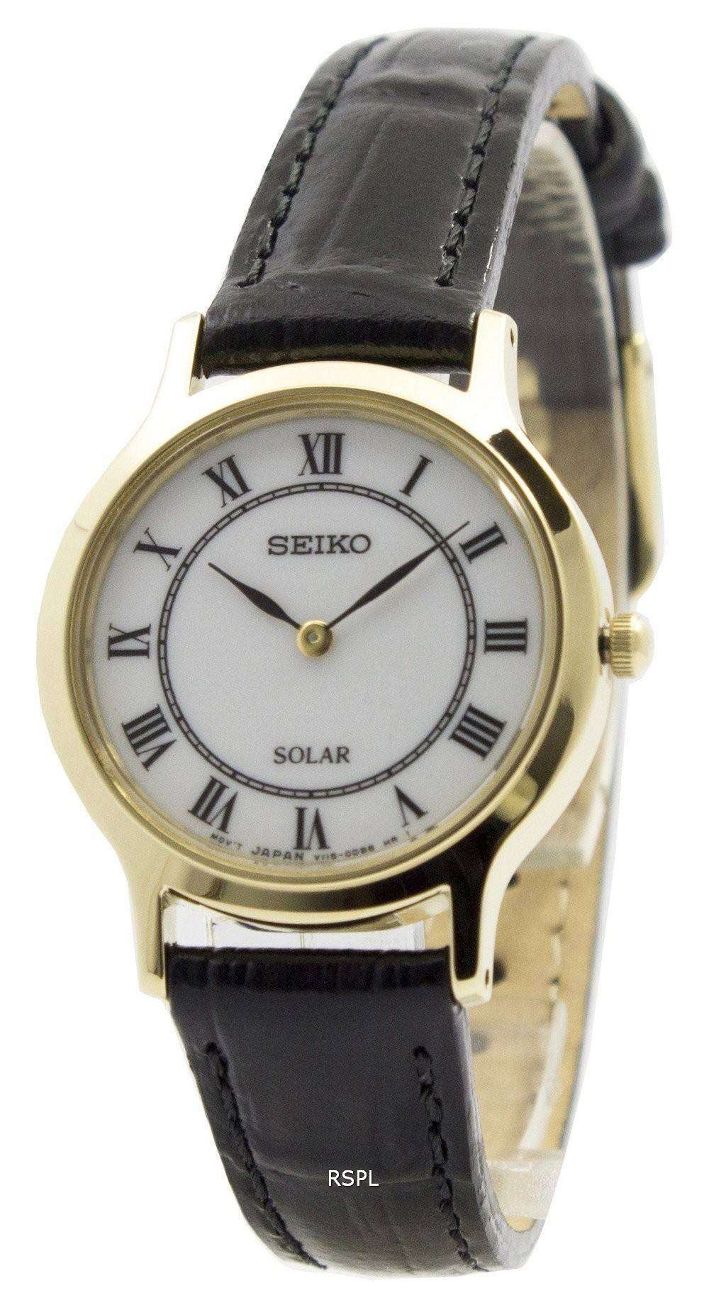 Seiko Solar White Dial Leather Strap SUP304P1 SUP304P Womens Watch 1 Seiko Solar White Dial Leather Strap SUP304P1 SUP304P Womens Watch
