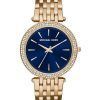 Michael Kors Darci Blue Dial Quartz Gold Tone Crystals MK3406 Womens Watch