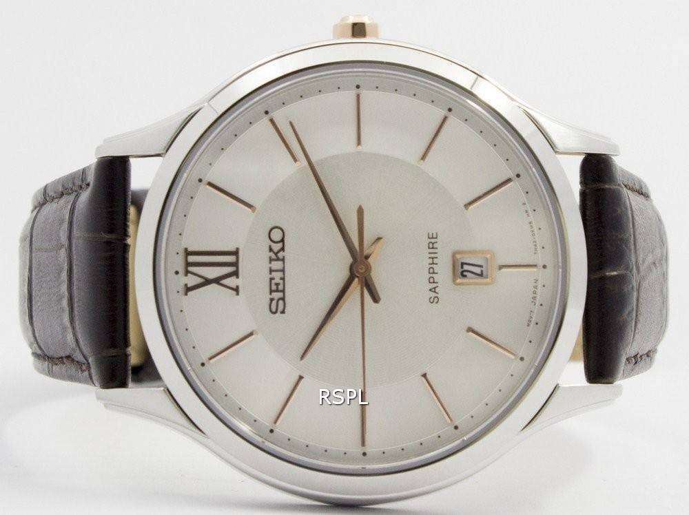 Seiko Quartz Sapphire Glass Silver Dial SGEH55P1 SGEH55P Mens Watch 4 Seiko Quartz Sapphire Glass Silver Dial SGEH55P1 SGEH55P Mens Watch