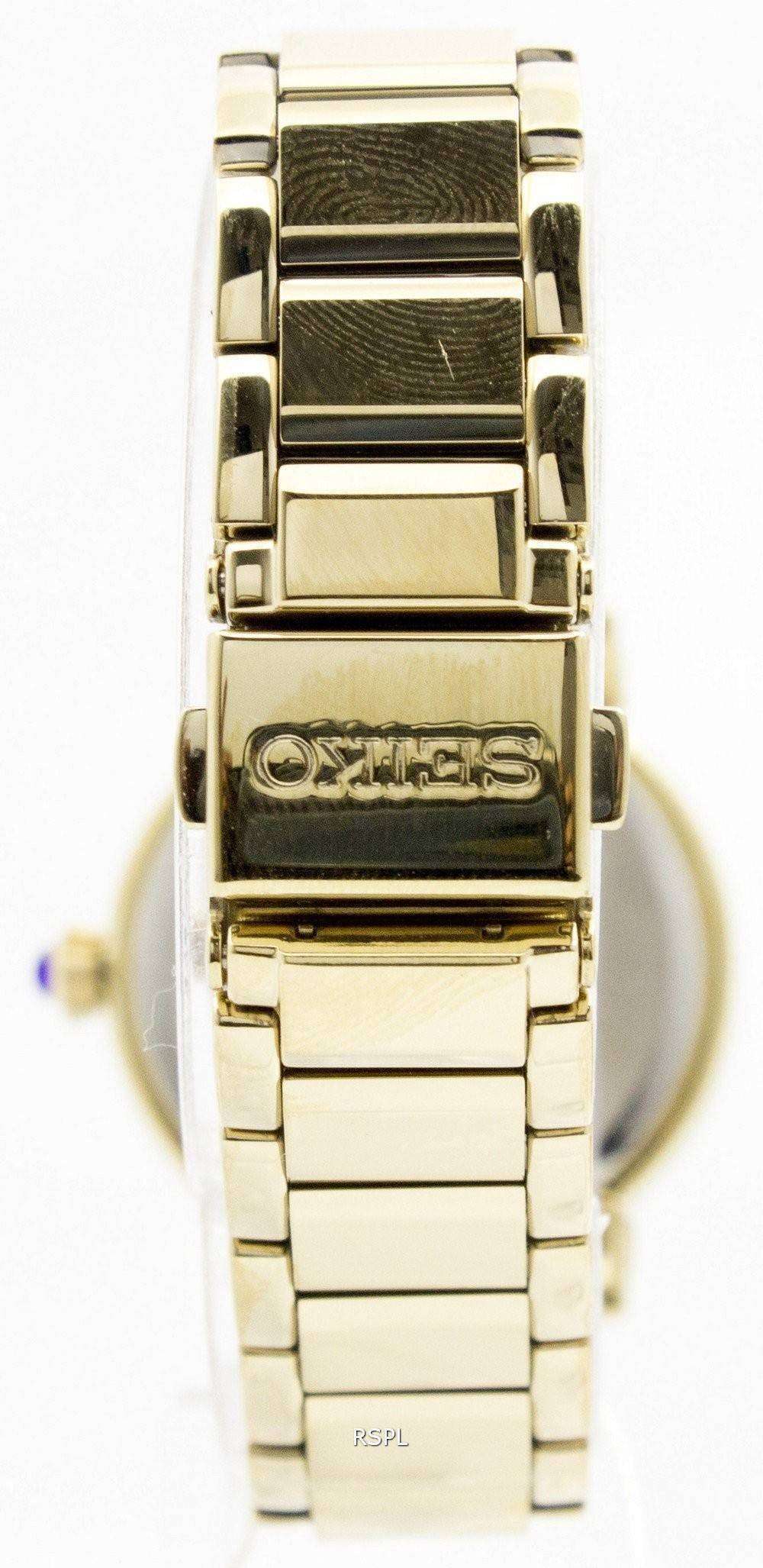 Seiko Quartz Gold Tone Cabochon Crown SRZ450P1 SRZ450P Womens Watch 3 Seiko Quartz Gold Tone Cabochon Crown SRZ450P1 SRZ450P Womens Watch
