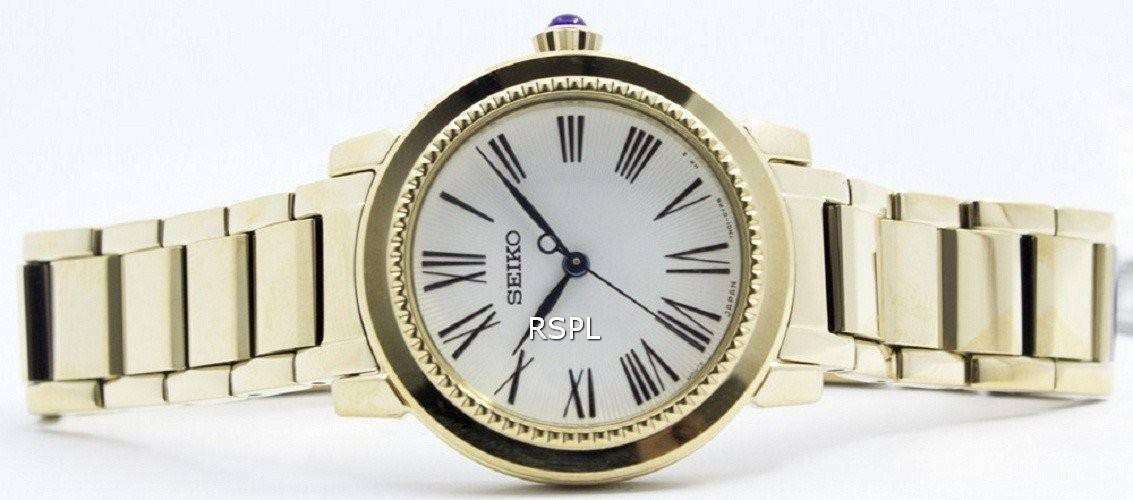 Seiko Quartz Gold Tone Cabochon Crown SRZ450P1 SRZ450P Womens Watch 4 Seiko Quartz Gold Tone Cabochon Crown SRZ450P1 SRZ450P Womens Watch