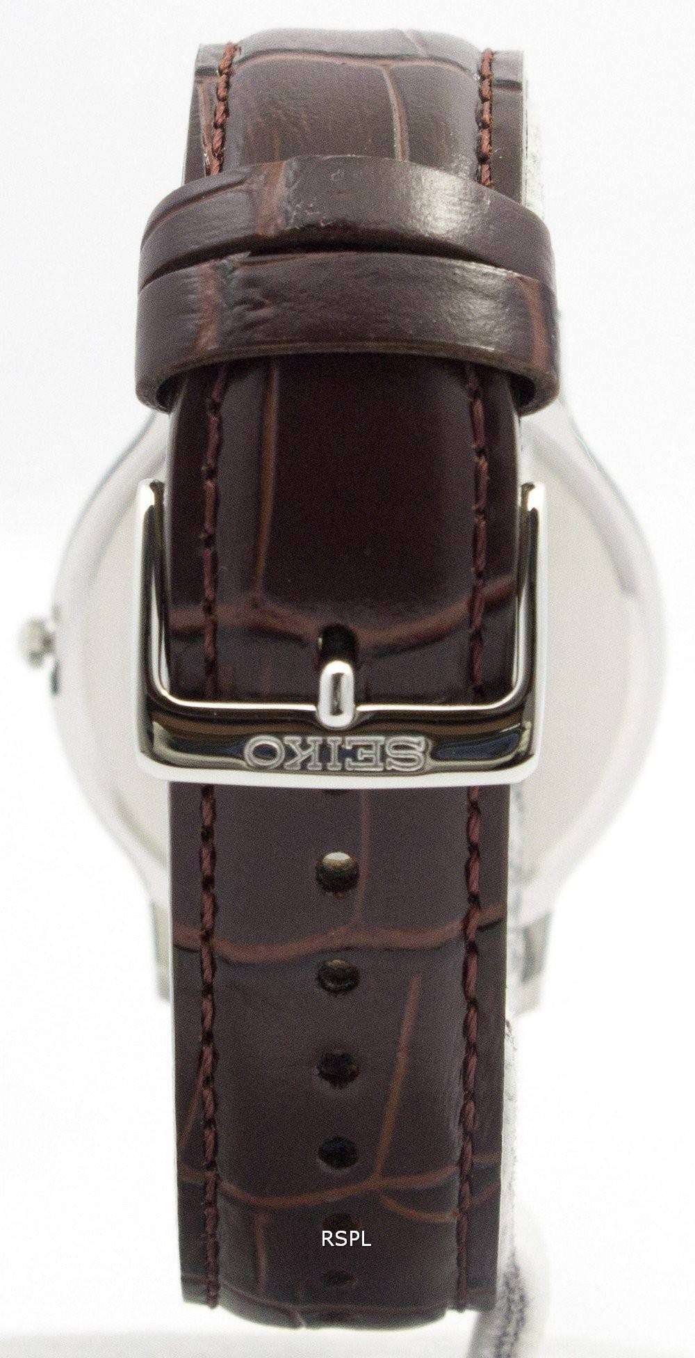 Seiko Solar White Dial Leather Strap SUP869P1 SUP869P Mens Watch 3 Seiko Solar White Dial Leather Strap SUP869P1 SUP869P Mens Watch