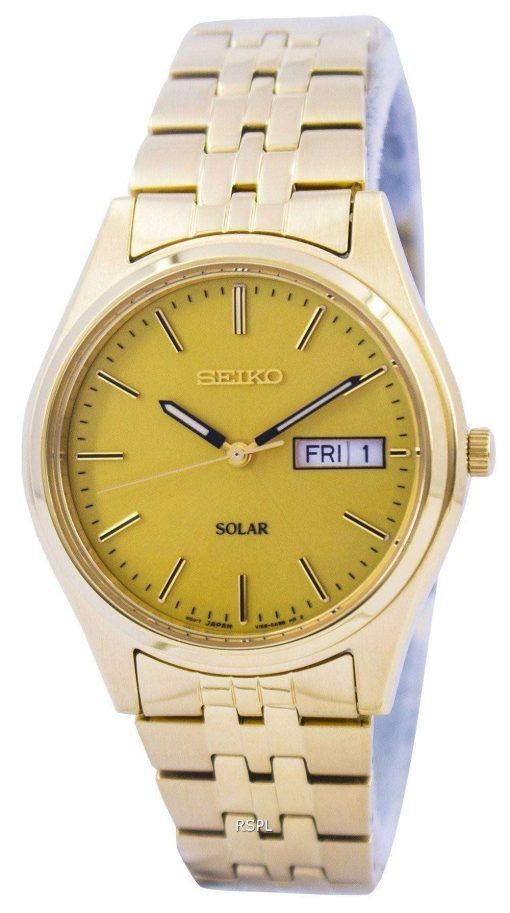 Seiko Core Solar Gold Tone SNE036 SNE036P1 SNE036P Mens Watch