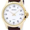 Seiko Quartz White Dial Brown Leather SUR160 SUR160P1 SUR160P Mens Watch