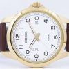 Seiko Quartz White Dial Brown Leather SUR160 SUR160P1 SUR160P Mens Watch