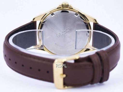 Seiko Quartz White Dial Brown Leather SUR160 SUR160P1 SUR160P Mens Watch