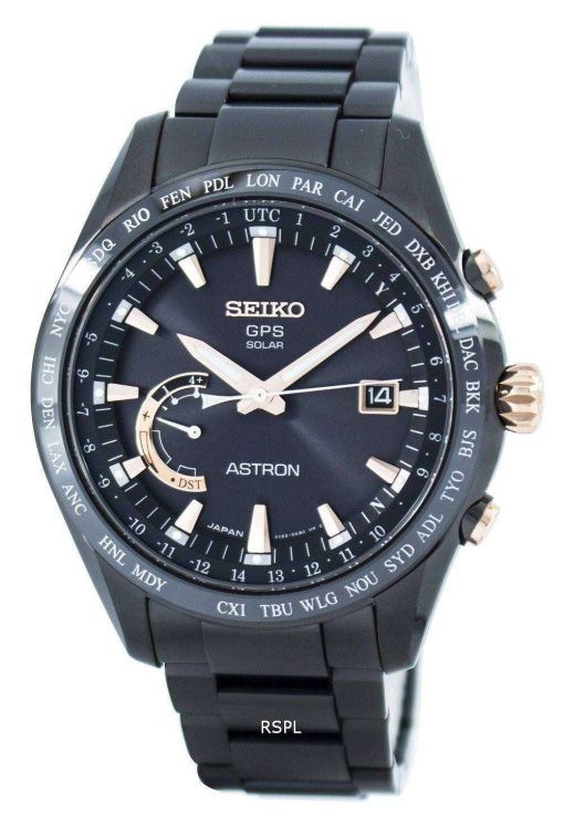 세이 코 Astron 티타늄 GPS 태양 세계 시간 일본 만든 SSE113 SSE113J1 SSE113J 남자의 시계