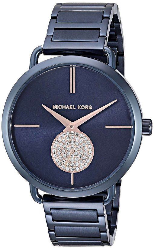 마이클 Kors 포 샤 크리스탈 악센트 석 영 MK3680 여자의 시계