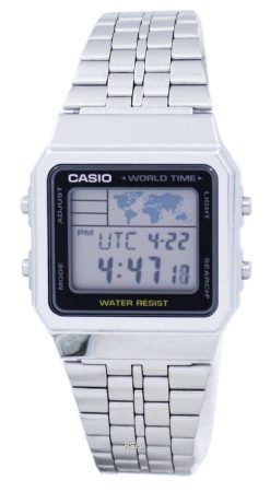 카시오 경보 세계 시간 디지털 A500WA-1DF 남자 시계