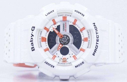 건반 베이비-G 충격 방지 세계 시간 아날로그 디지털 바-110PP-7A2 여자의 시계