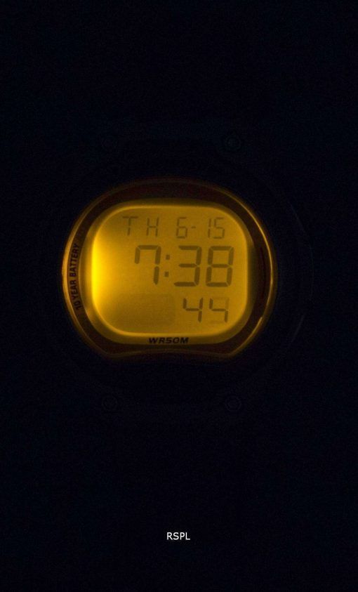 카시오 조명 기 듀얼 타임 알람 디지털 LW-203-4AV LW203-4AV 여자 시계
