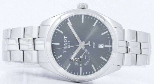 Tissot T-클래식 홍보 100 듀얼 타임 석 영 T101.452.11.061.00 T1014521106100 남자의 시계