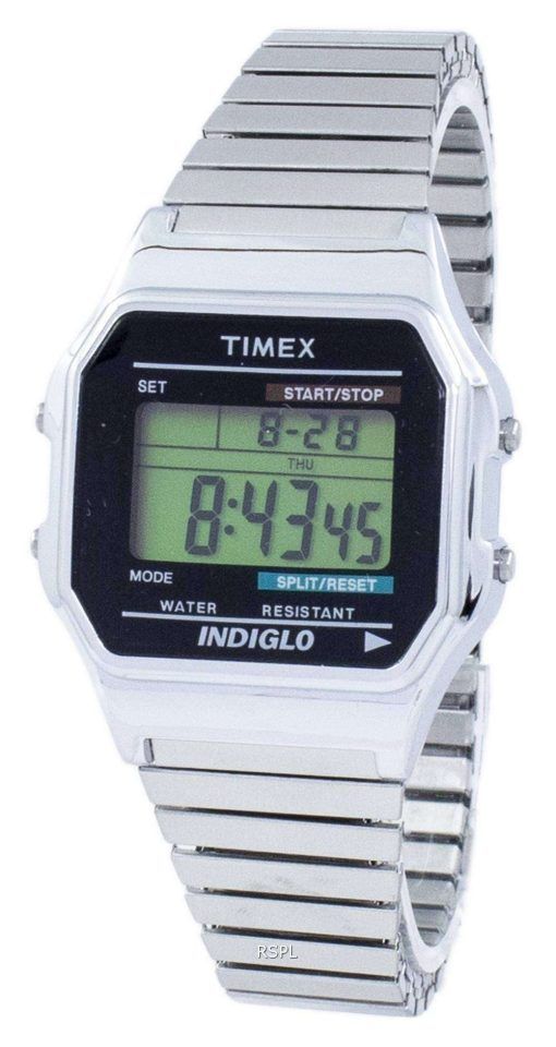 타이 멕 스 시대를 초월한 고전 Indiglo 크로 노 그래프 알람 디지털 T78587 남자의 시계