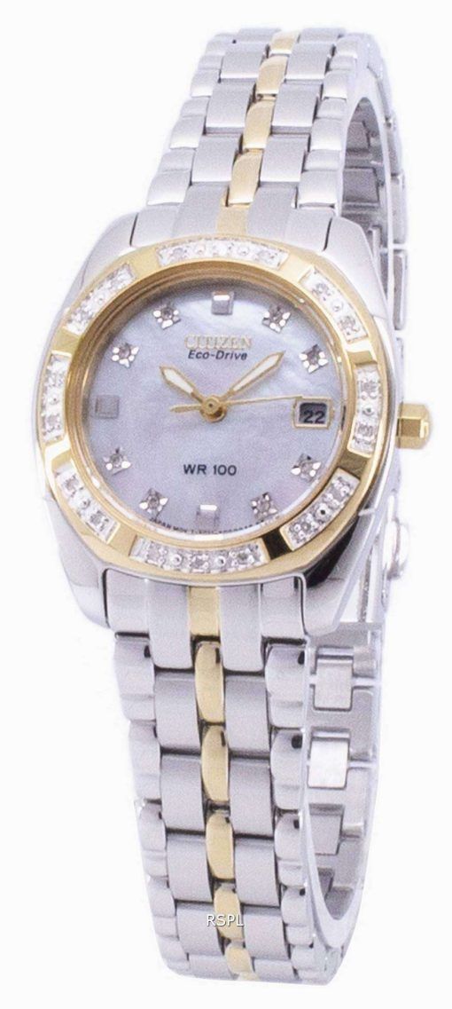 시민 Paladion 에코-드라이브 다이아몬드 악센트 EW1594-55 D 여자의 시계
