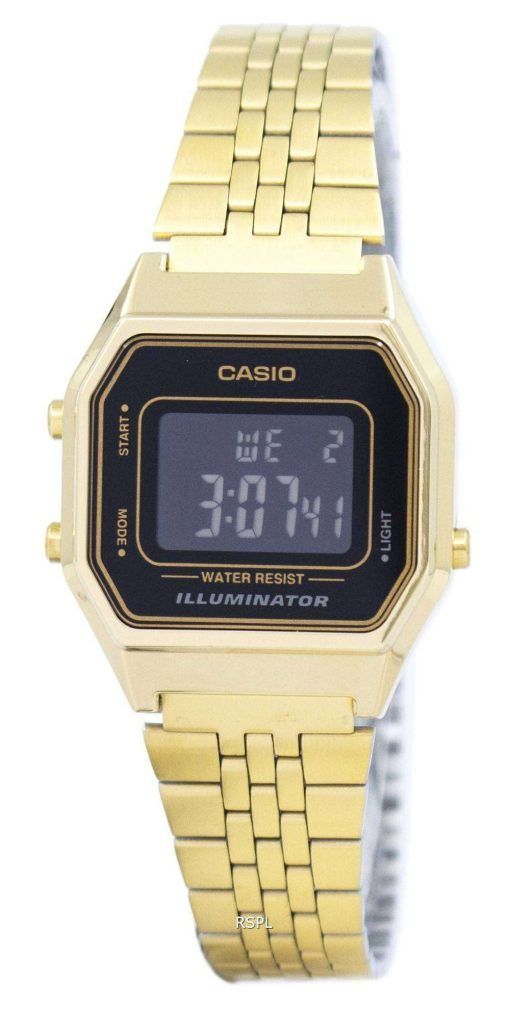 카시오 디지털 석 영 스테인리스 조명 기 LA680WGA-1BDF LA680WGA-1B 여자의 시계