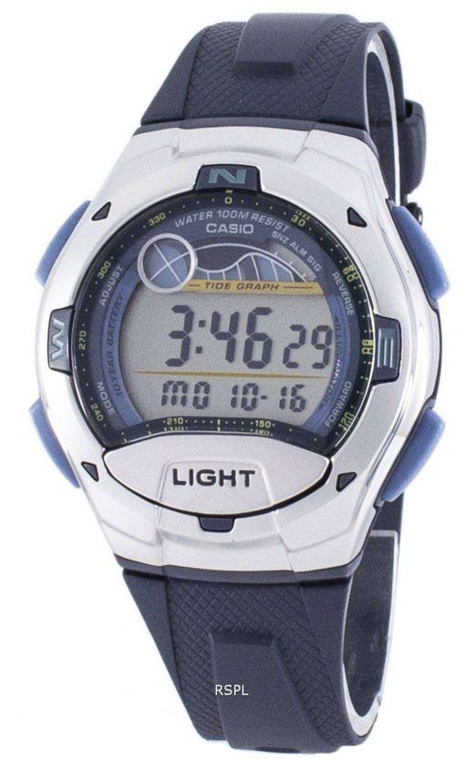 카시오 스포츠 조명 기 조 수 그래프 달 단계 디지털 W-753-2AV W753-2AV 남자의 시계