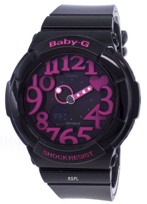 건반 베이비-G 네온 조명 아날로그-디지털 BGA-130-1B 여자 시계