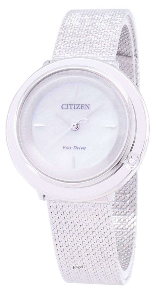 시민 L 에코-드라이브 EM0640 82D 아날로그 다이아몬드 악센트 여자의 시계