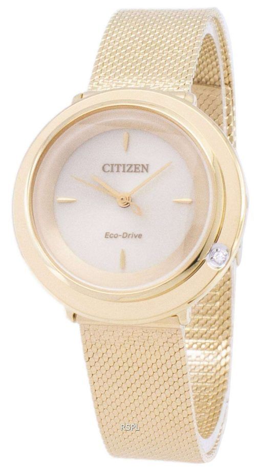시민 L 에코-드라이브 EM0642-87 P 아날로그 다이아몬드 악센트 여자 시계