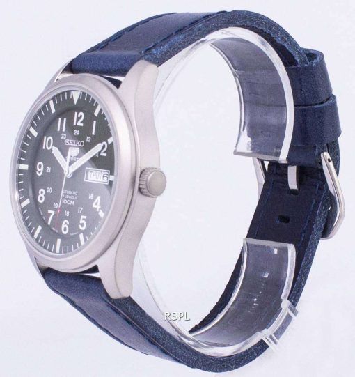 세이 코 5 스포츠 SNZG09J1 LS13 일본 다크 블루 가죽 스트랩 남자의 시계를 만든