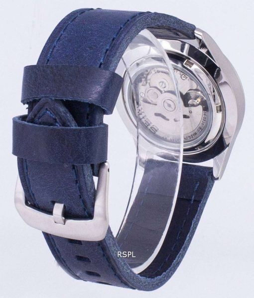 세이 코 5 스포츠 SNZG11J1 LS13 일본 다크 블루 가죽 스트랩 남자의 시계를 만든