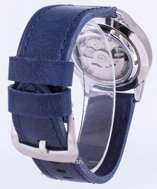 세이 코 5 스포츠 SNZG15J1 LS13 일본 다크 블루 가죽 스트랩 남자의 시계를 만든