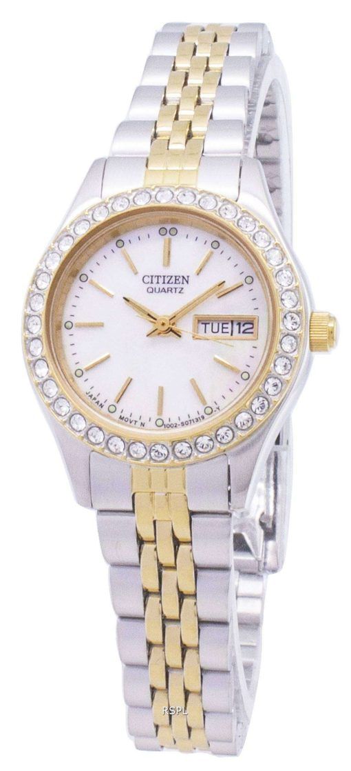 시민 석 영 EQ0534-50 D 다이아몬드 악센트 아날로그 여자의 시계