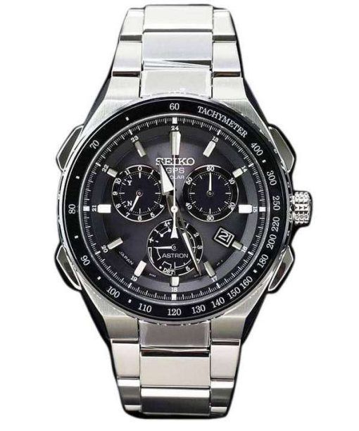 세이 코 Astron SBXB129 GPS 태양 티타늄 전력 예비 크로 노 그래프 남성 시계
