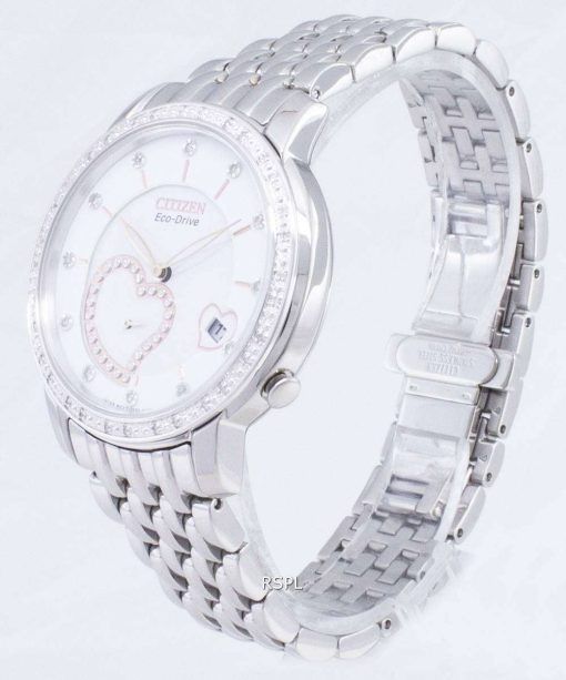 시민 에코 드라이브 EV1000-58A 다이아몬드 악센트 아날로그 여자의 시계