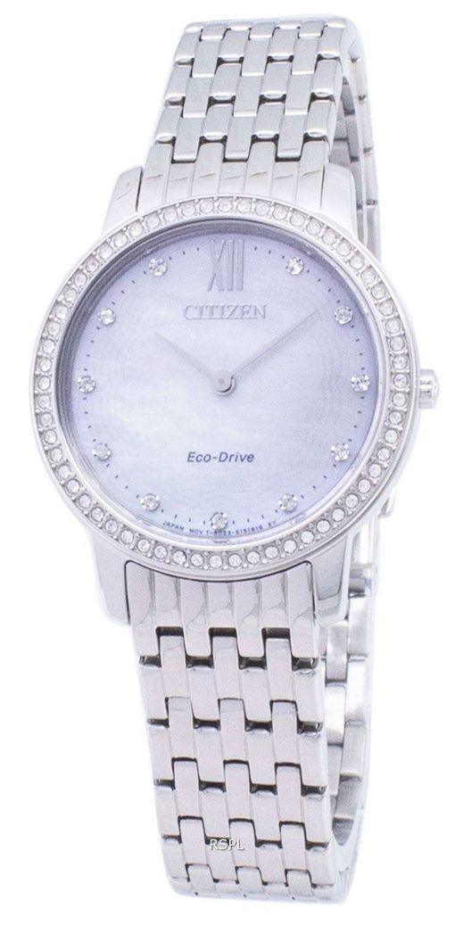 시민 에코 드라이브 EX1480 82D 다이아몬드 악센트 아날로그 여자의 시계