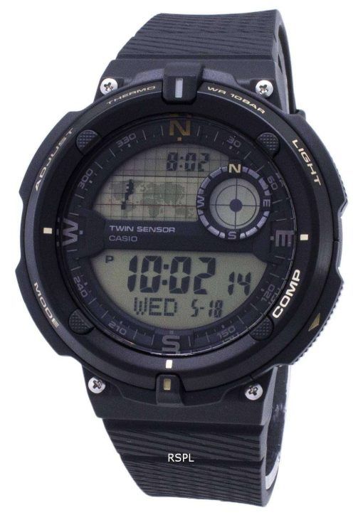 카시오 야외 SGW-600 H-9A SGW600H-9A 트윈 센서 석 영 디지털 남자의 시계