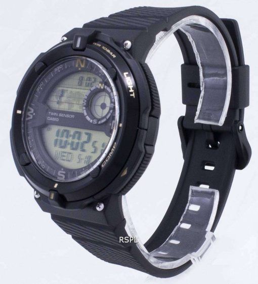 카시오 야외 SGW-600 H-9A SGW600H-9A 트윈 센서 석 영 디지털 남자의 시계