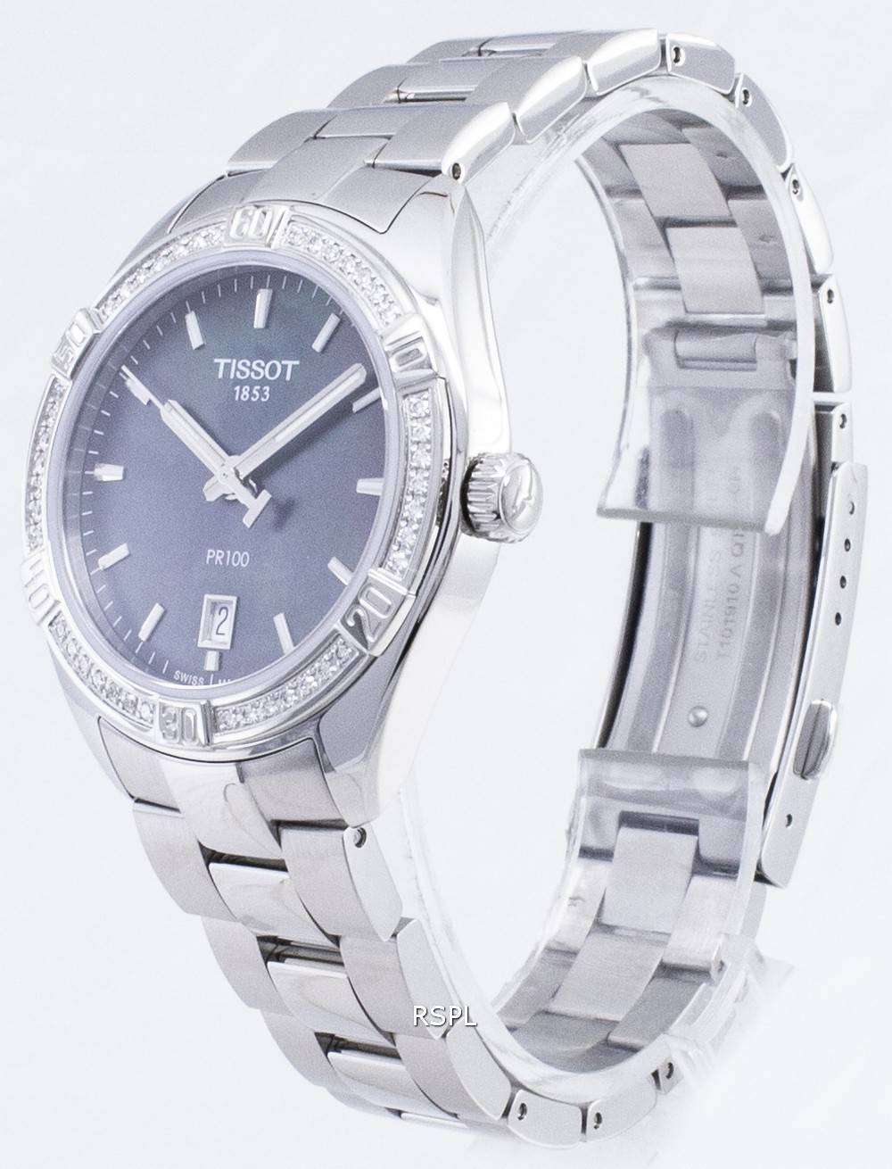 티 쏘 T-클래식 PR 100 레이디 스포츠 T 101.910.61.121 티 쏘 T-클래식 PR 100 레이디 스포츠 T 101.910.61.121.00 T1019106112100 다이아몬드 악센트 석 영 여성 시계