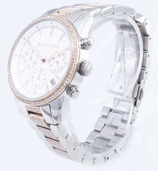 마이클 맥 스 리츠 MK6651 크로 노 그래프 다이아몬드 악센트 여성용 손목시계