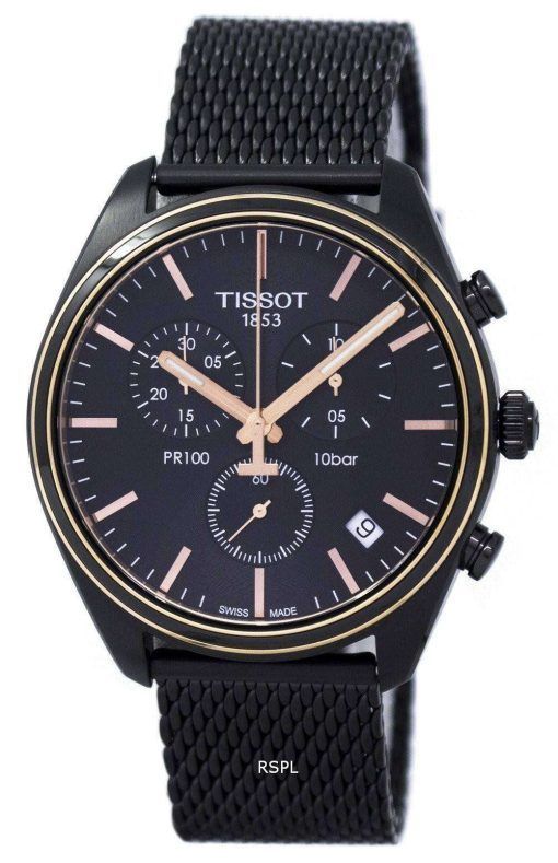 Tissot T-클래식 홍보 100 크로 노 그래프 T101.417.23.061.00 T1014172306100 남자의 시계