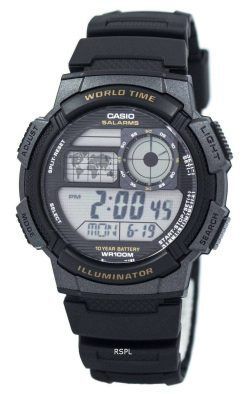 카시오 청소년 디지털 세계 시간 AE-1000W-1AV 남자 시계