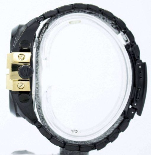디젤 메가 최고 쿼 츠 크로 노 그래프 블랙 다이얼 블랙 IP DZ4338 남자의 시계