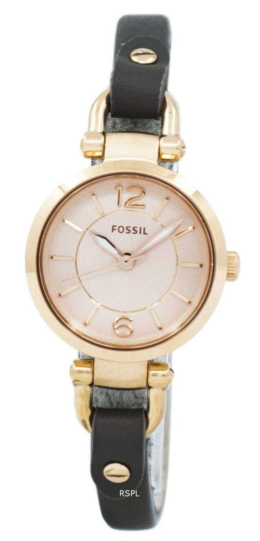 화석 조지아 로즈 다이얼 회색 가죽 ES3862 여자의 시계