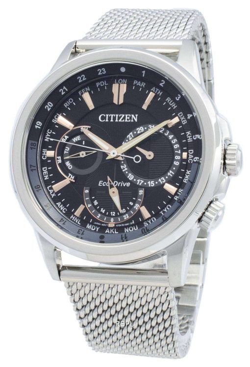 시민 Calendrier 에코 드라이브 BU2020-70E 크로노 그래프 월드 타임 남성용 시계