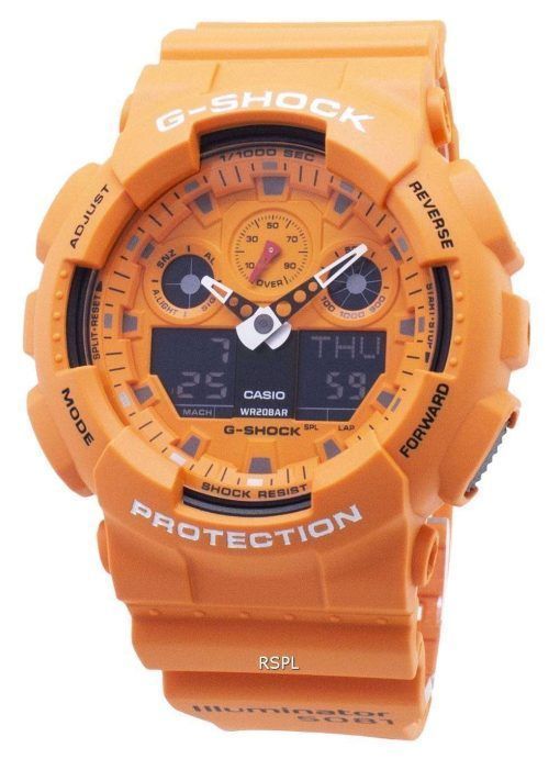 카시오 G-Shock GA-100RS-4A GA100RS-4A 크로노 그래프 쿼츠 200M 남성용 시계