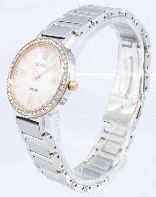 Seiko 개념 SUP432P SUP432P1 SUP432 다이아몬드 악센트 솔라 여성용 시계