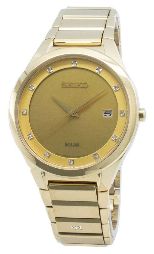 Seiko Solar SNE384 SNE384P9 SNE384P 다이아몬드 악센트 여성용 시계