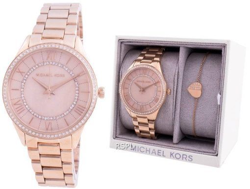 Michael Kors Lauryn MK4491 쿼츠 다이아몬드 악센트 선물 세트 여성용 시계