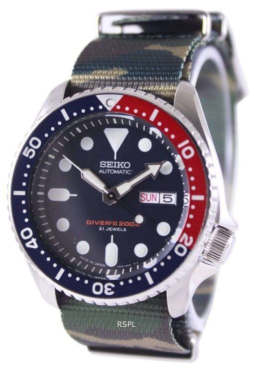 세이 코 자동 다이 버의 육군 나토 스트랩 SKX009J1 NATO5 남자의 시계