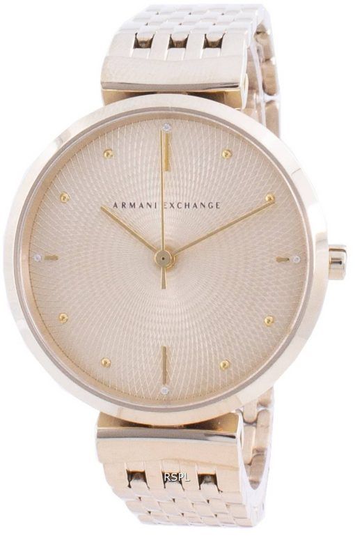 Armani Exchange Zoe Gold Tone Dial Diamond Accents Quartz AX5902 Women's Watch